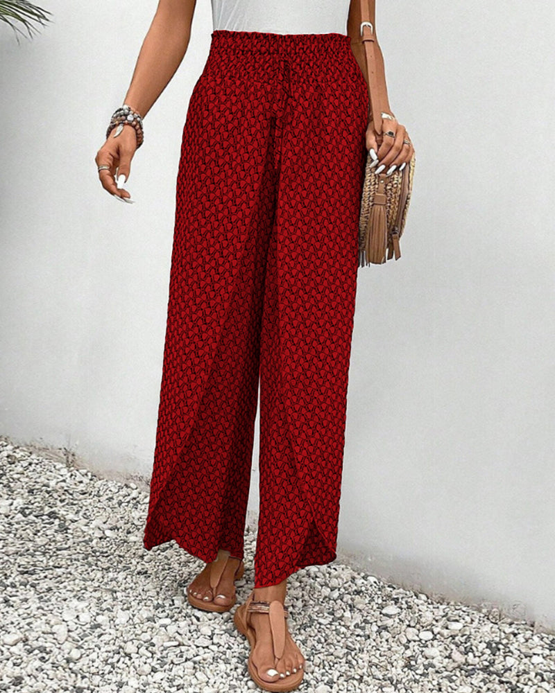 Flowing Aura™ | Women's Wide-Leg Trousers | Lightweight Fabric, Elastic Waist, Casual Comfort
