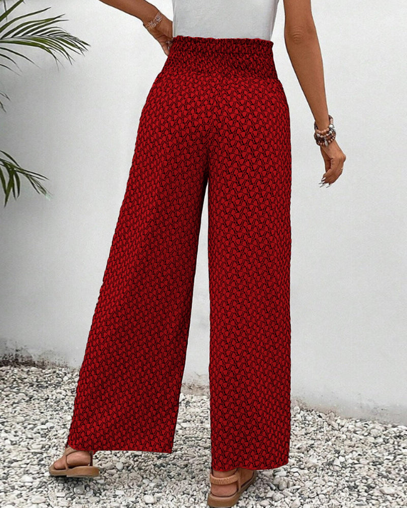 Flowing Aura™ | Women's Wide-Leg Trousers | Lightweight Fabric, Elastic Waist, Casual Comfort