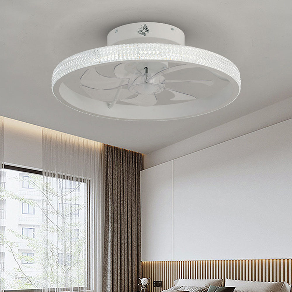 LED Ceiling Fan with Light - Modern Dimmable Fixture for Home, Living Room & Bedroom Use
