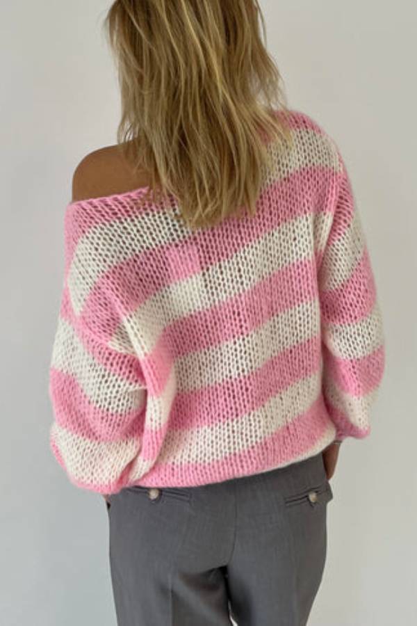 Candy Navy™ | Women's Knit Jumper | Soft Fabric, Striped Design & Cozy Fit