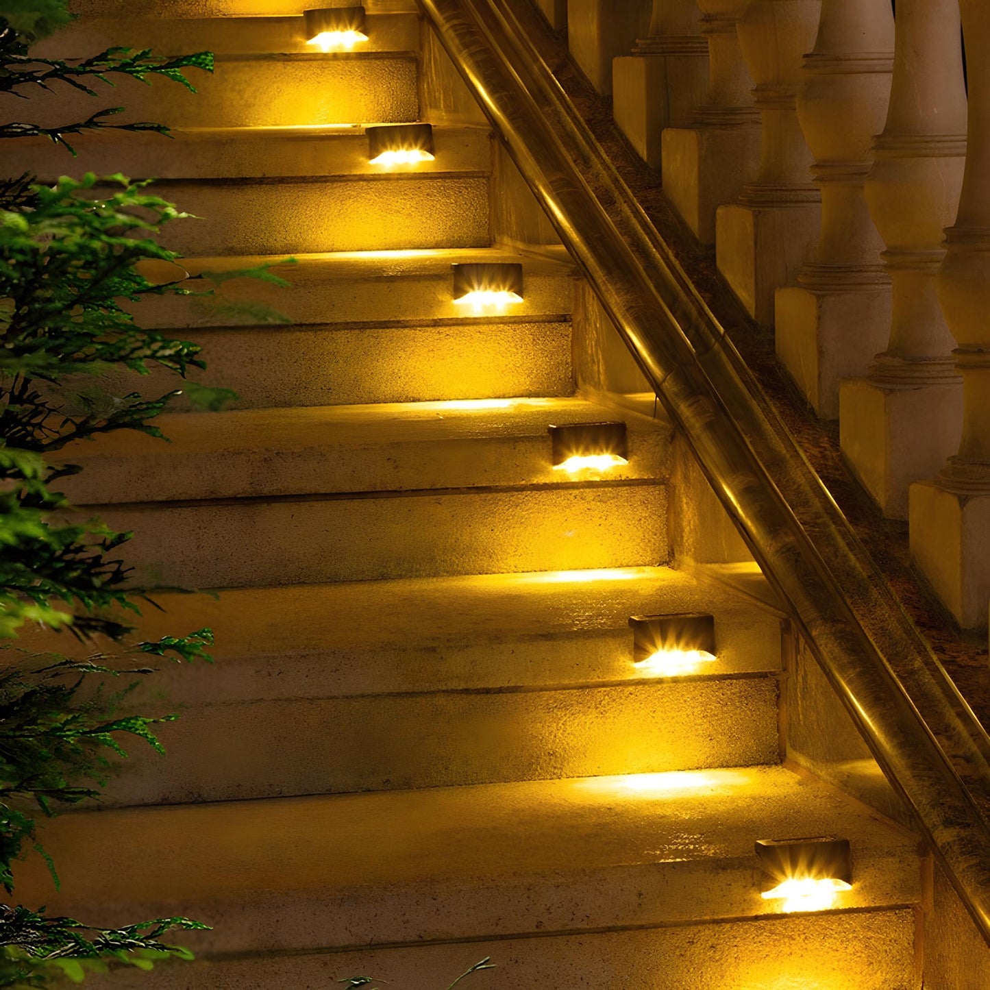Solar LED Step Lights for Outdoor Pathway Illumination and Safety - Waterproof, Energy-Efficient Lighting for Steps and Walkways