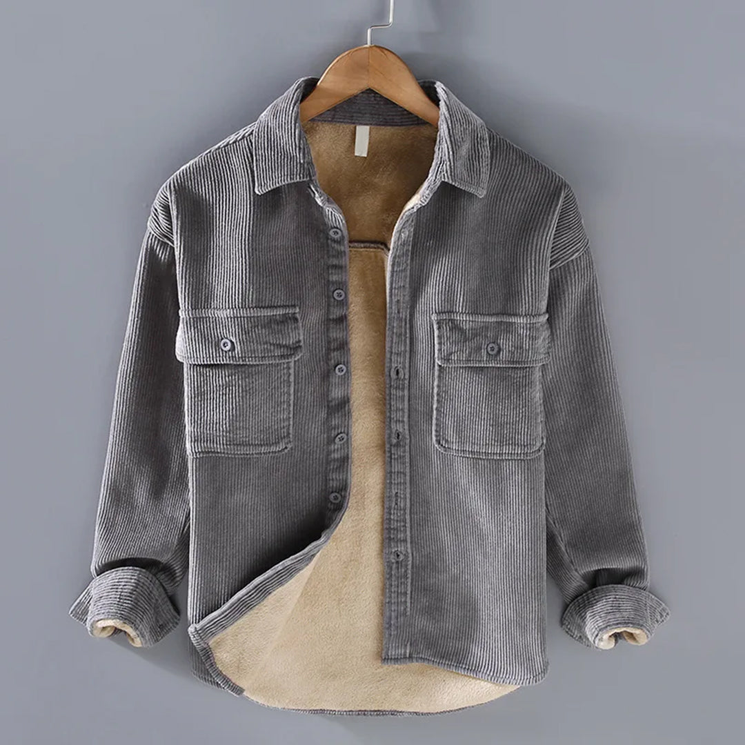 Fleece Haven™ | Men's Long-Sleeve Shirt | Cord-Fleece Lining, Warm & Comfortable for Fall