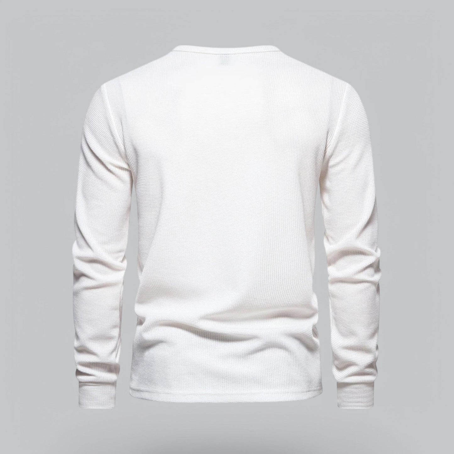 Waffle Henley Long Sleeve T-Shirt | Casual Cotton Shirt for Men | Lightweight, Breathable Fabric, Comfortable Fit