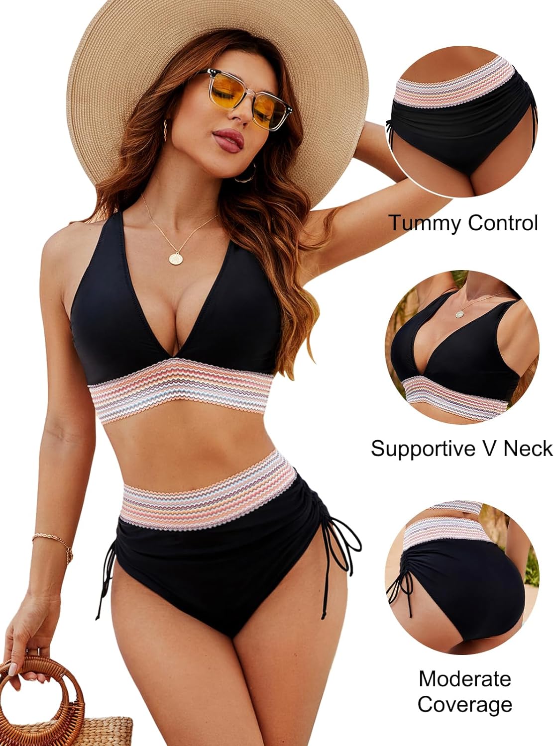 Bikini Bliss™ | Women's Tummy Control Bikini Set | Adjustable Straps, High-Waisted Design & Soft Fabric