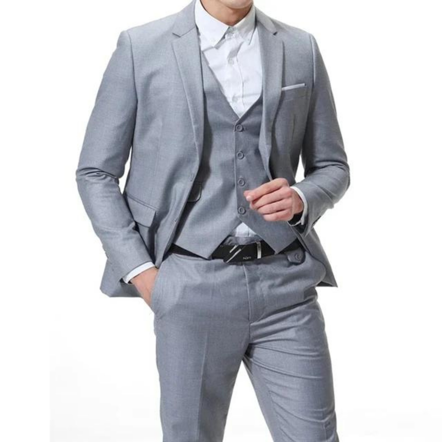 NobleAttire™ | Men's Slim Fit Three-Piece Suit | Single-Breasted, Notch Lapel, Formal Wear