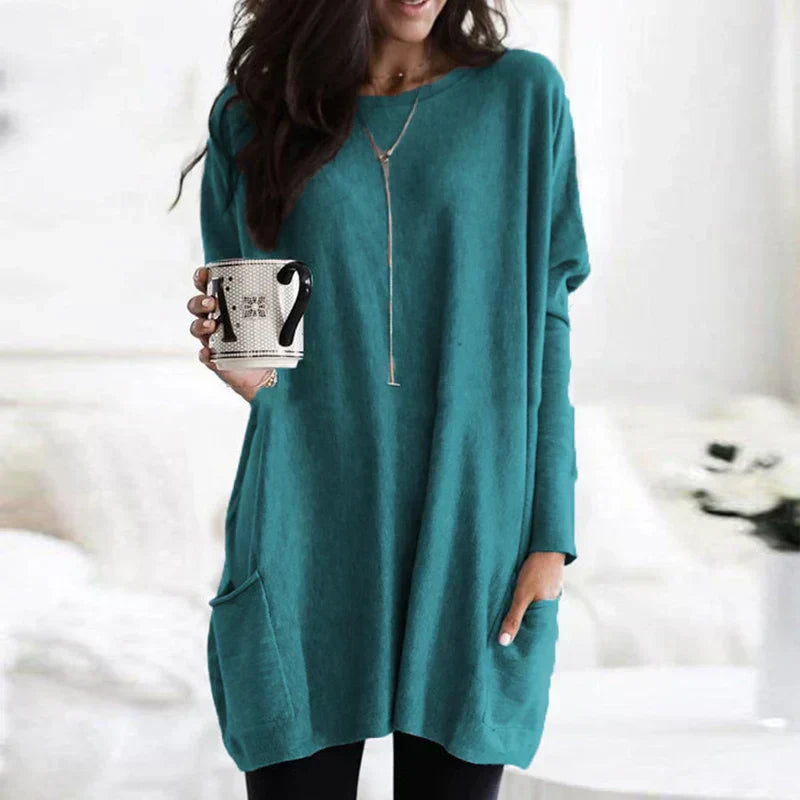 Cotton Bliss™ | Women's Oversized Tunic Sweater | Soft Cotton, Relaxed Fit, Cozy Design