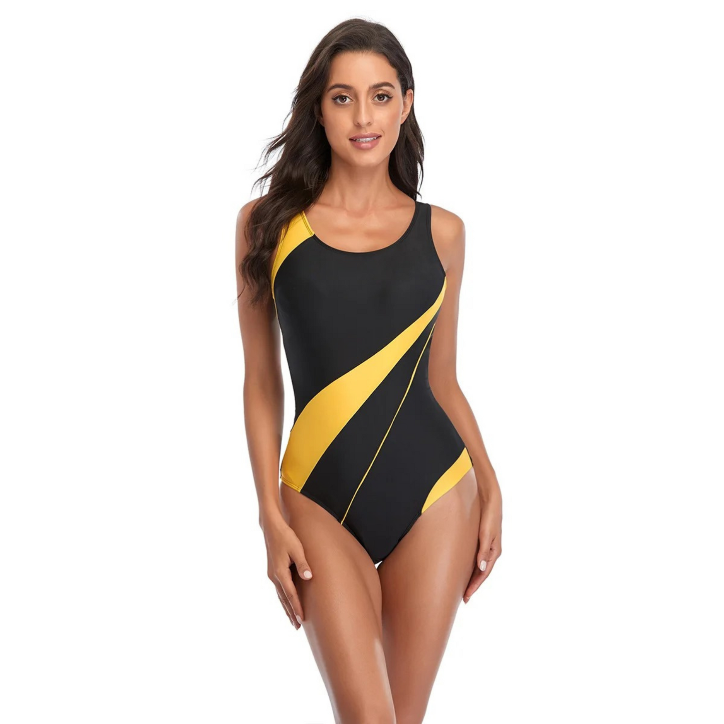 B&S | Comfortable & Supportive Monokini Swimsuit – Stylish Black-and-White Design for Confident Beachwear