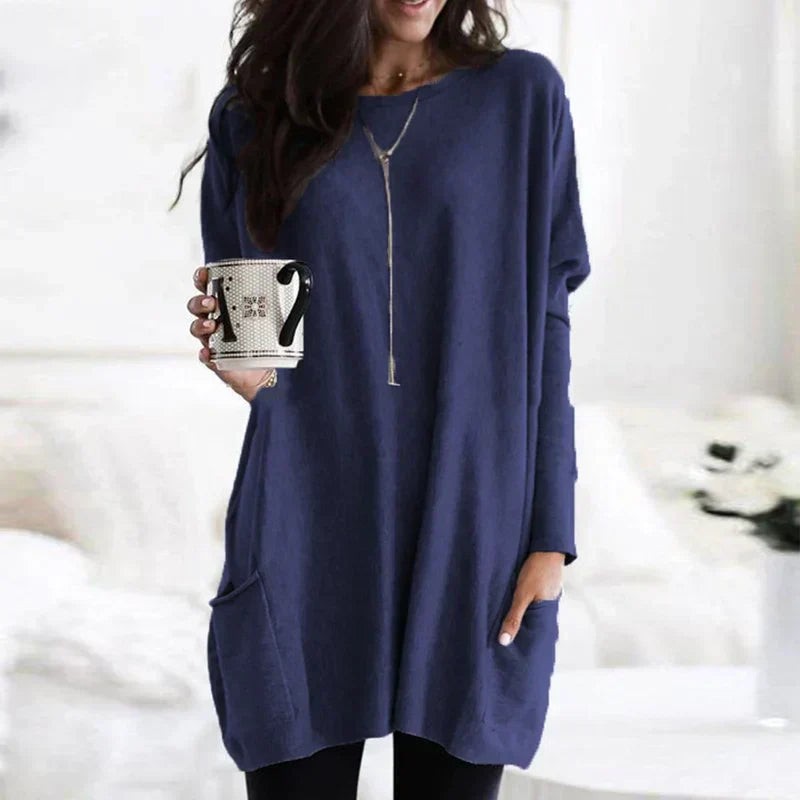 Cotton Bliss™ | Women's Oversized Tunic Sweater | Soft Cotton, Relaxed Fit, Cozy Design
