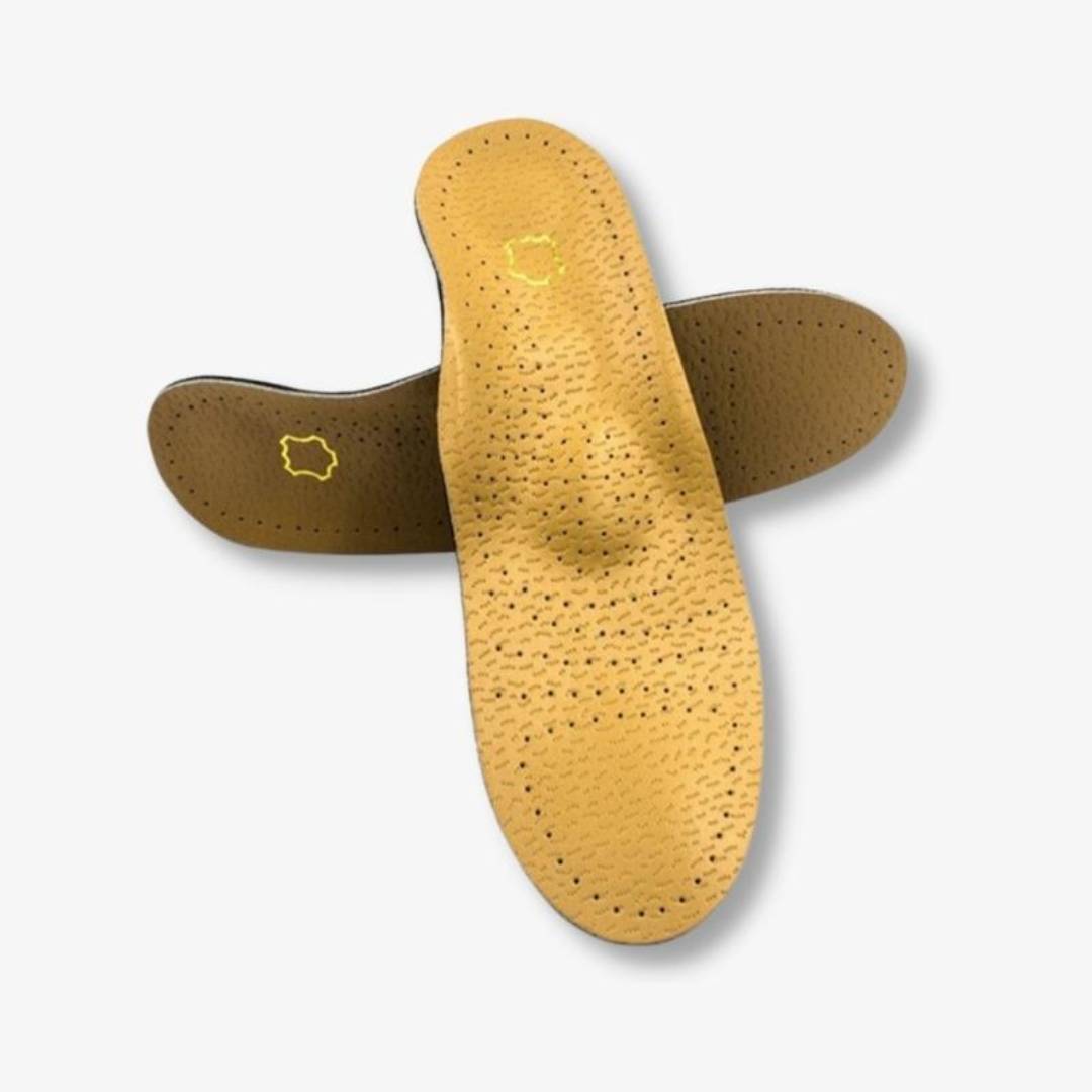 Orthopedic Leather Shoe Insoles for Arch Support, Shock Absorption & Foot Pain Relief - Moisture Wicking Comfort Insoles