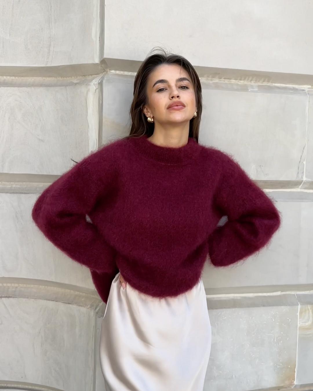 Mohair Luxe™ | Women's Mohair Mixed Jumper | Soft Knit, Round Neck Design & Cozy Fit