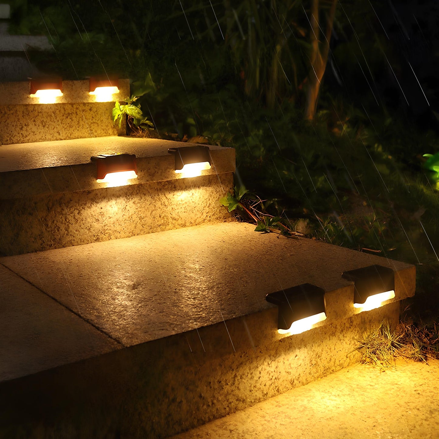 Solar LED Step Lights for Outdoor Pathway Illumination and Safety - Waterproof, Energy-Efficient Lighting for Steps and Walkways