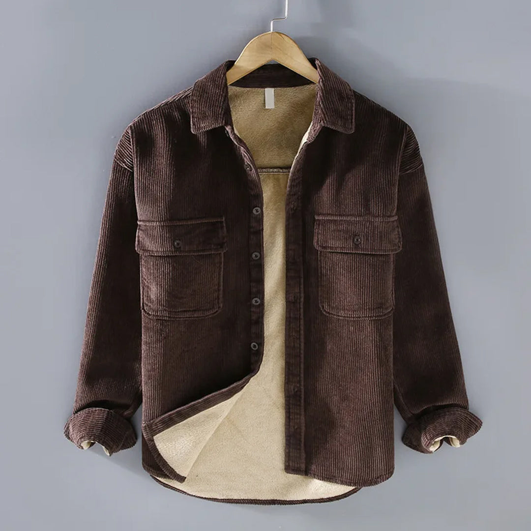 Fleece Haven™ | Men's Long-Sleeve Shirt | Cord-Fleece Lining, Warm & Comfortable for Fall