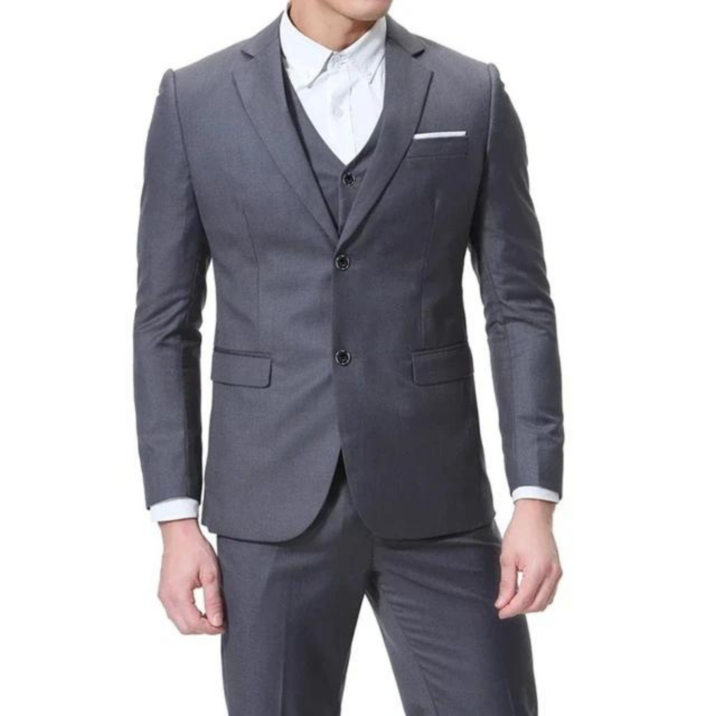 NobleAttire™ | Men's Slim Fit Three-Piece Suit | Single-Breasted, Notch Lapel, Formal Wear