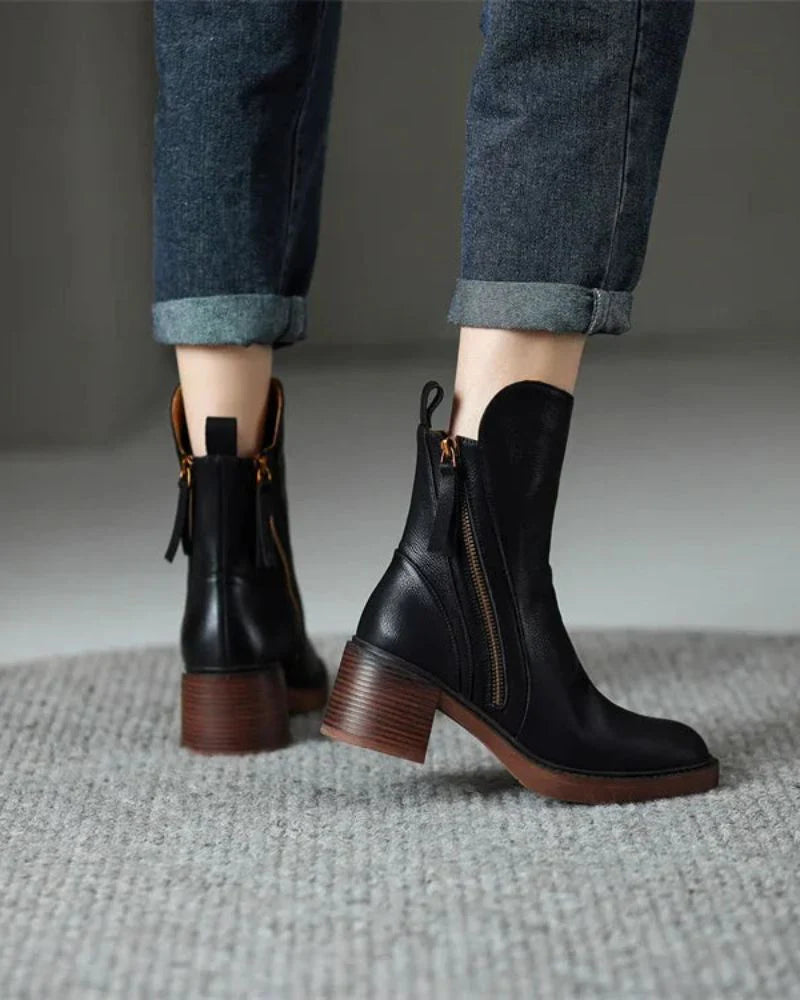 Leather Nova™ | Women's Leather Ankle Boots | Genuine Leather, Stylish Design & Comfortable Fit