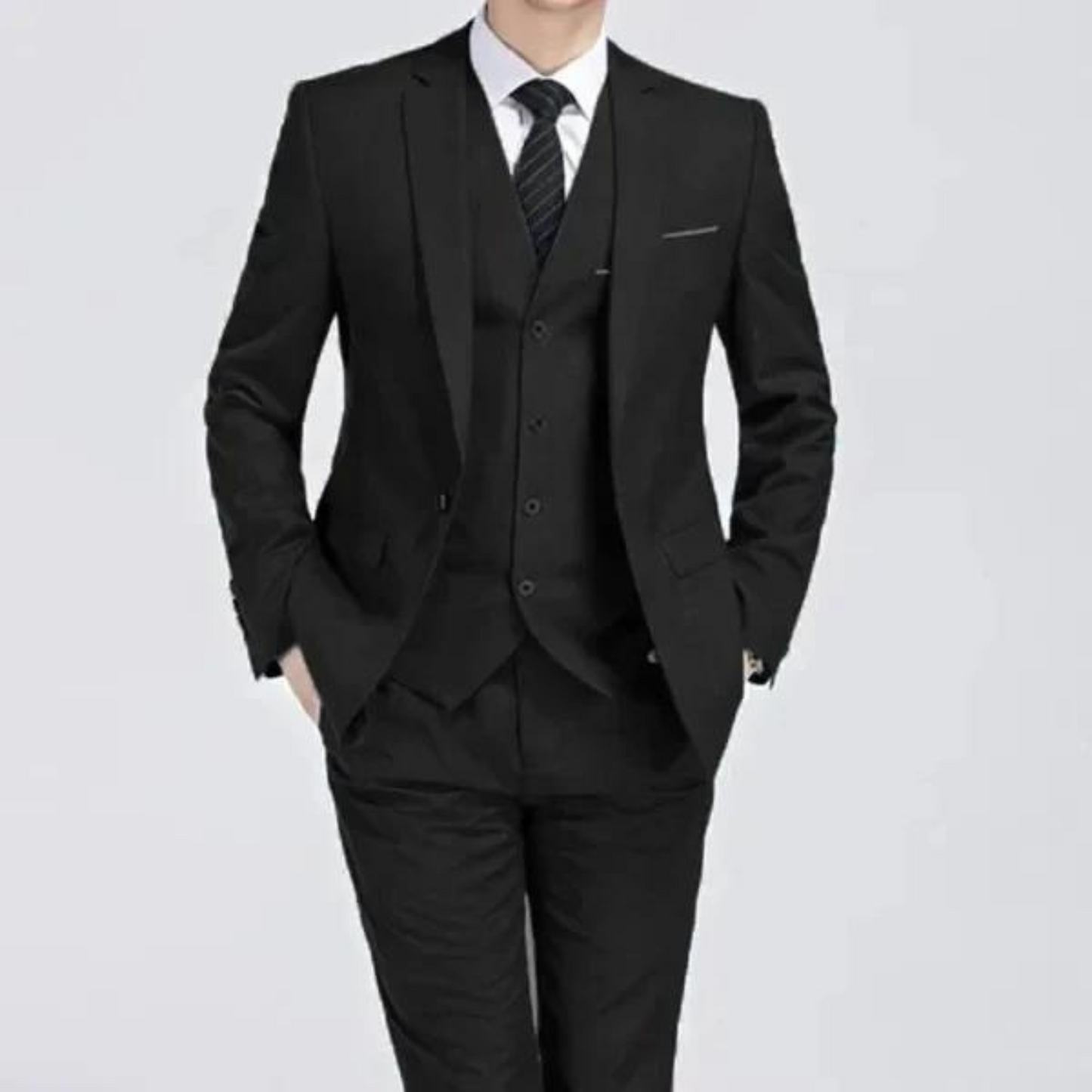 NobleAttire™ | Men's Slim Fit Three-Piece Suit | Single-Breasted, Notch Lapel, Formal Wear
