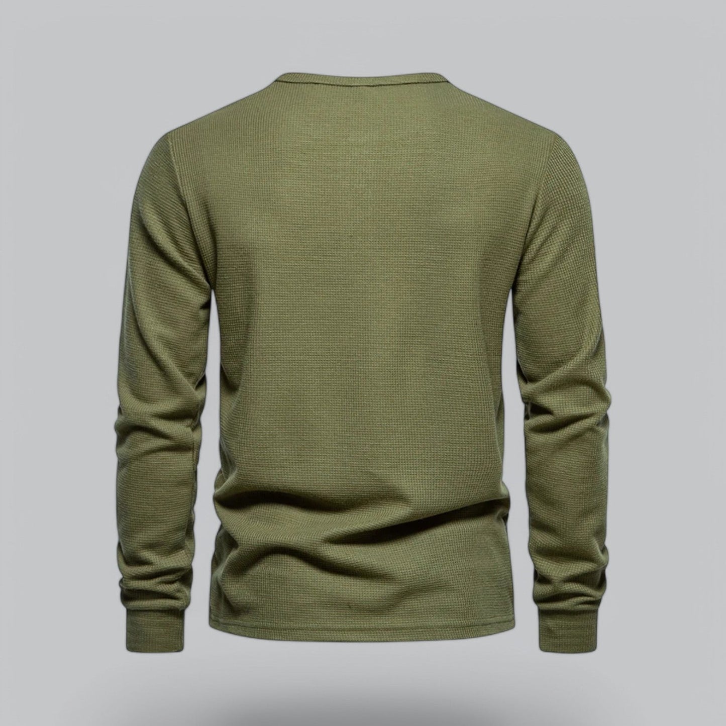 Waffle Henley Long Sleeve T-Shirt | Casual Cotton Shirt for Men | Lightweight, Breathable Fabric, Comfortable Fit