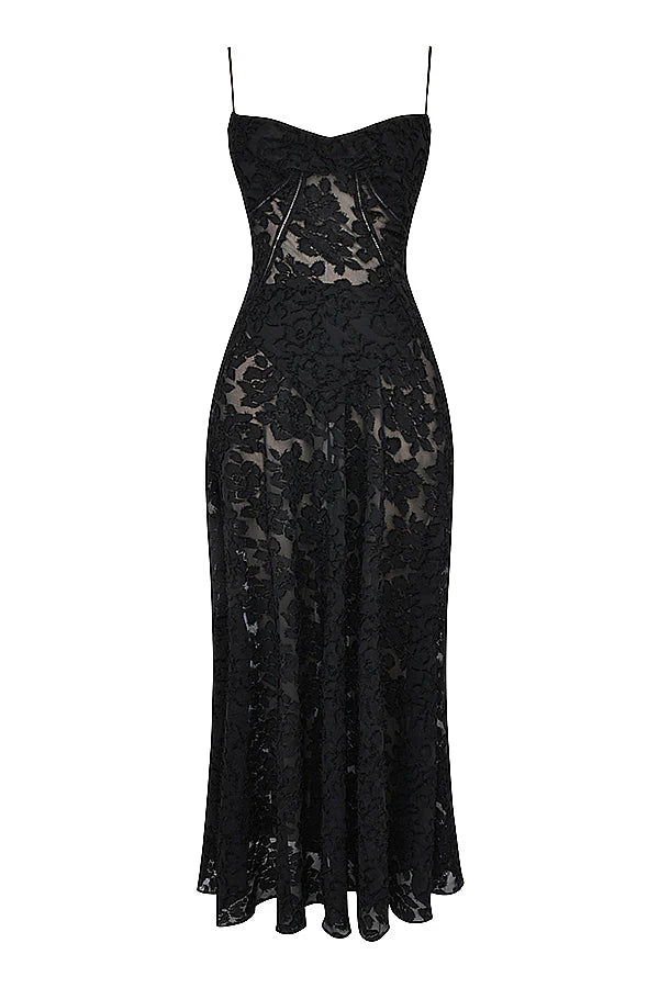 Floral Lace Dream™ | Women's Maxi Dress | Elegant Floral Lace Overlay, Lightweight Fabric & Comfortable Fit
