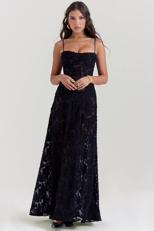 Floral Lace Dream™ | Women's Maxi Dress | Elegant Floral Lace Overlay, Lightweight Fabric & Comfortable Fit