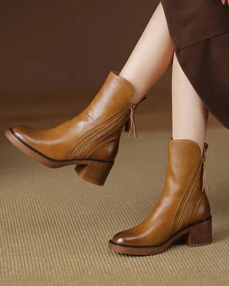 Leather Nova™ | Women's Leather Ankle Boots | Genuine Leather, Stylish Design & Comfortable Fit