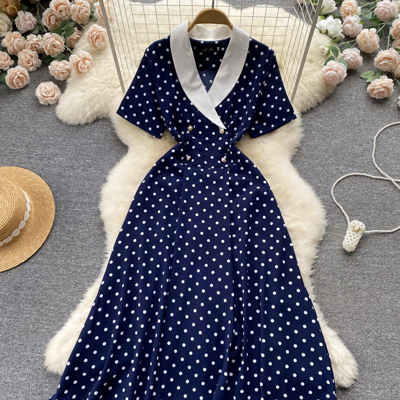 Polka Dot Charm™ | Women's Casual Dress | Lightly Mature, Contrasting Colors, Comfortable Fit
