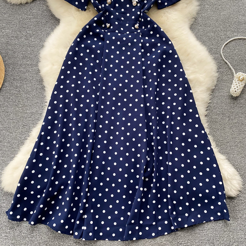 Polka Dot Charm™ | Women's Casual Dress | Lightly Mature, Contrasting Colors, Comfortable Fit