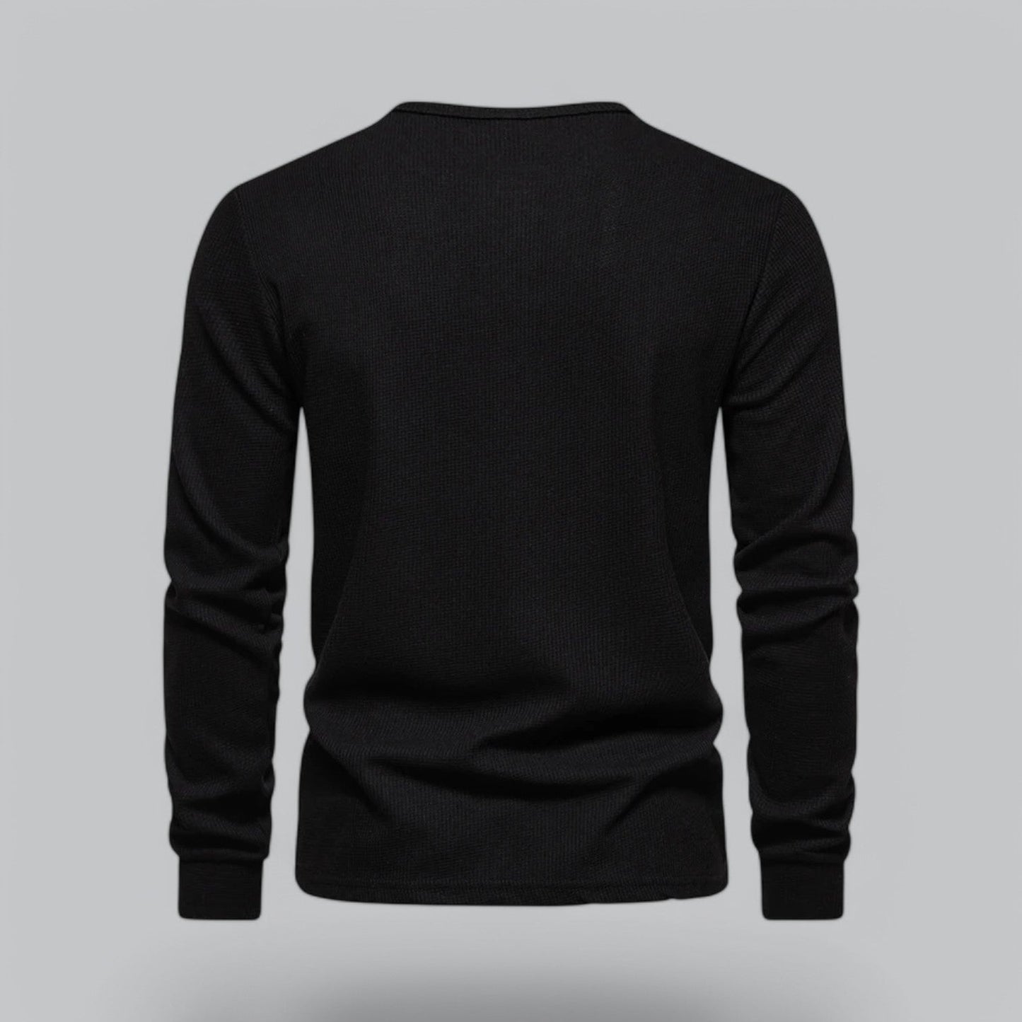 Waffle Henley Long Sleeve T-Shirt | Casual Cotton Shirt for Men | Lightweight, Breathable Fabric, Comfortable Fit