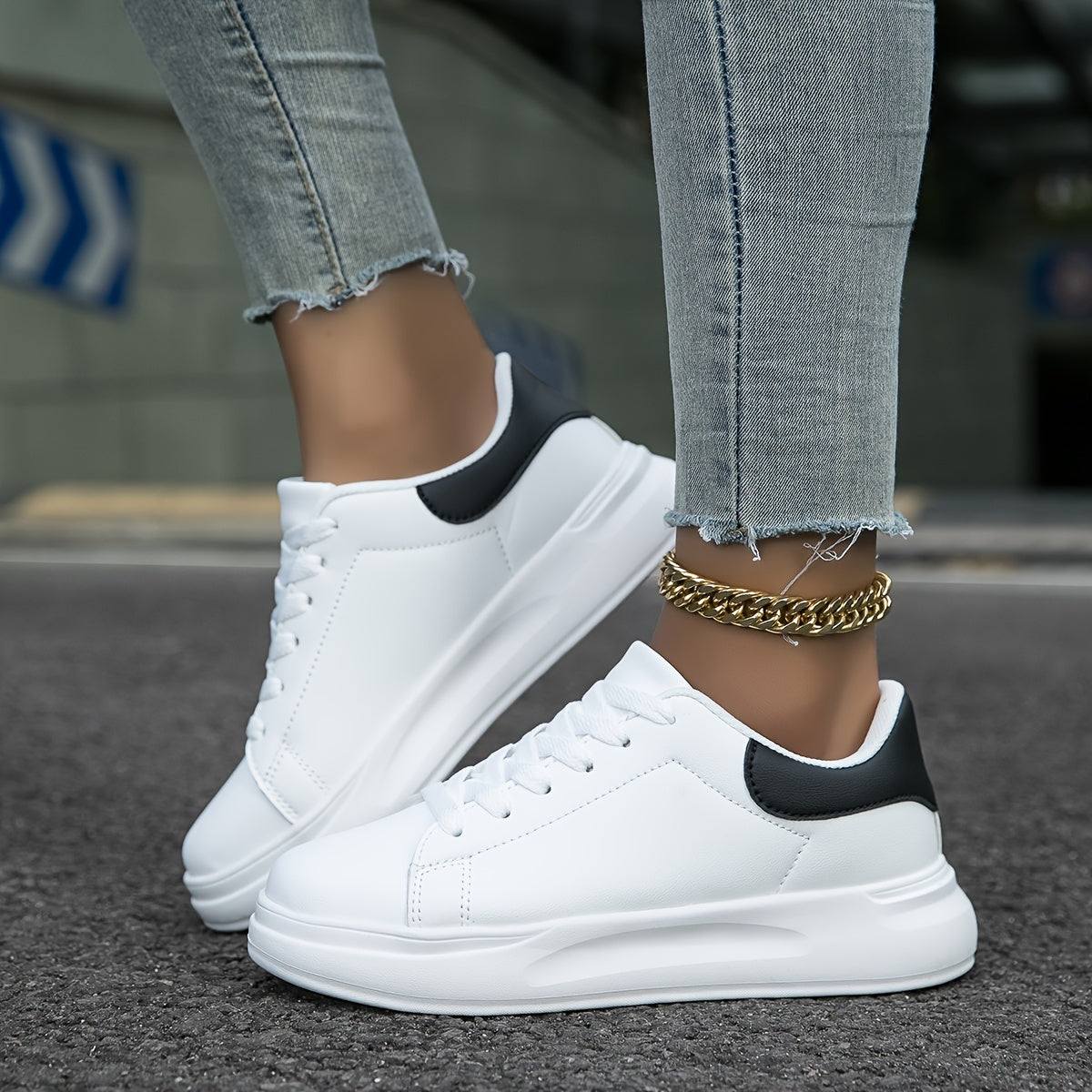 PureStride™ | Women's Clean White Leather Sneakers | Breathable, Lightweight, and Stylish Design for Everyday Wear
