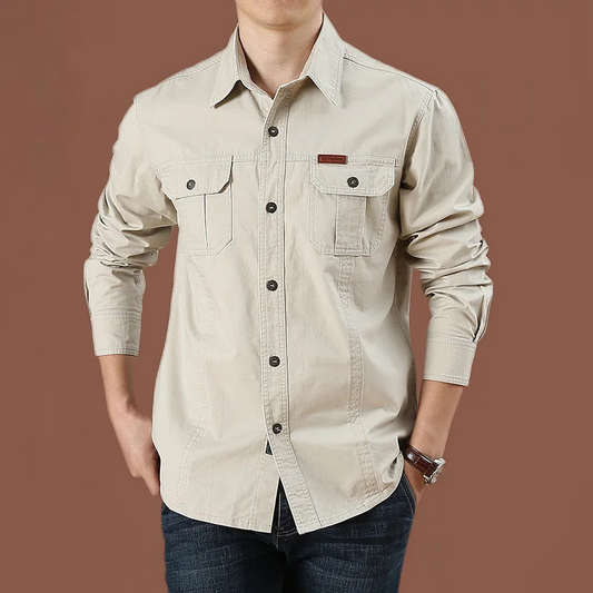 Utility Max™ | Men's Casual Utility Shirt | Long Sleeve, Chest Pockets, Button Closure, Durable Fabric