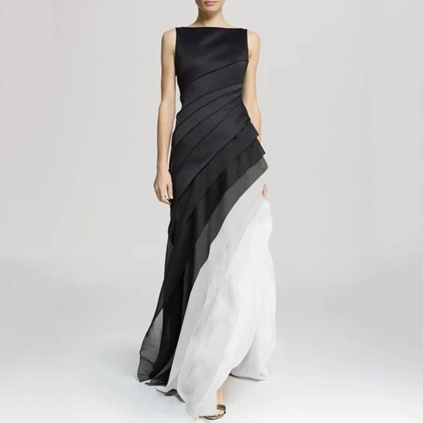 LuxeGlimmer™ | Women's Satin Evening Dress | Soft Fabric, Sleeveless Design & Flattering Silhouette