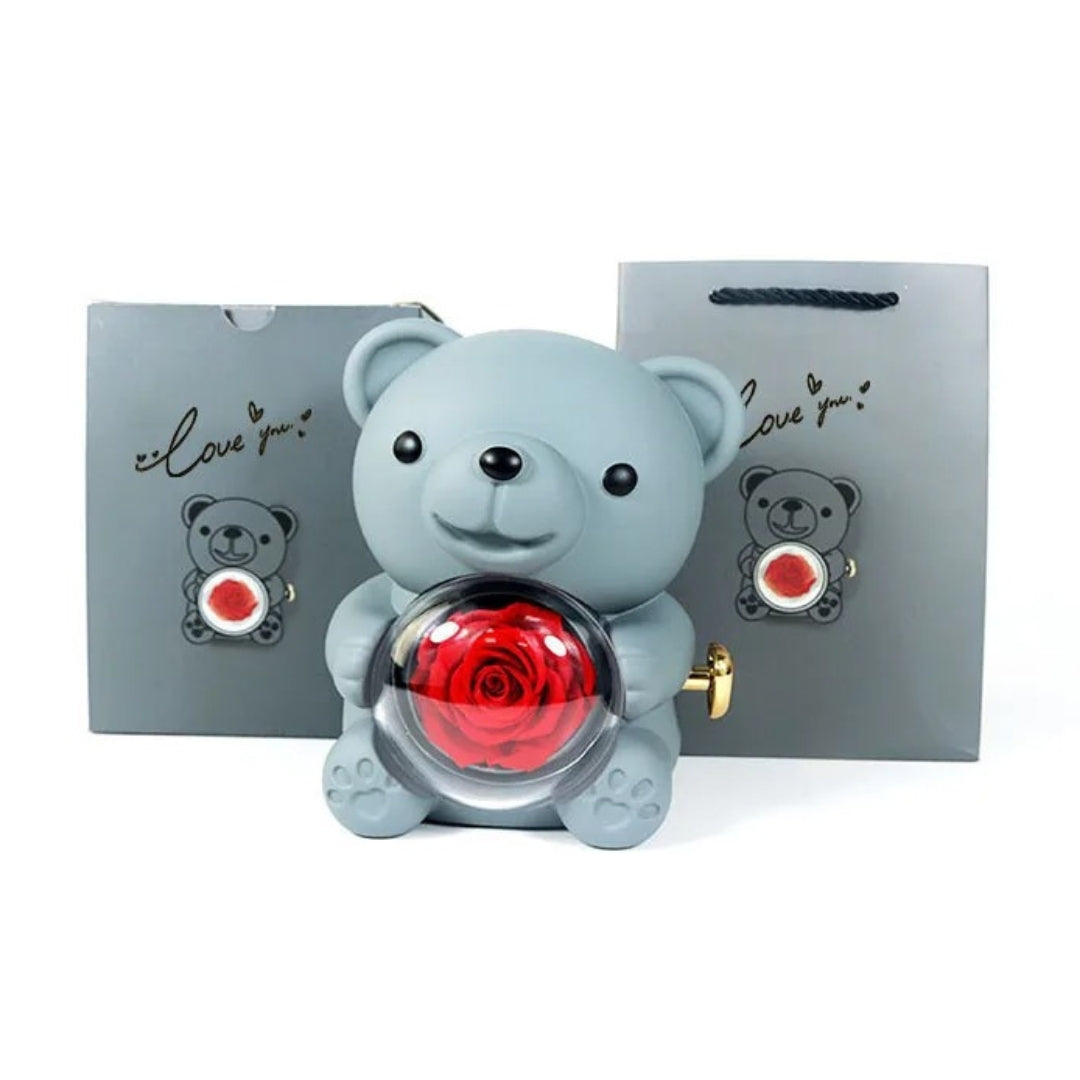 Rose Bear with Necklace | Bear with Necklace for Valentine’s Day