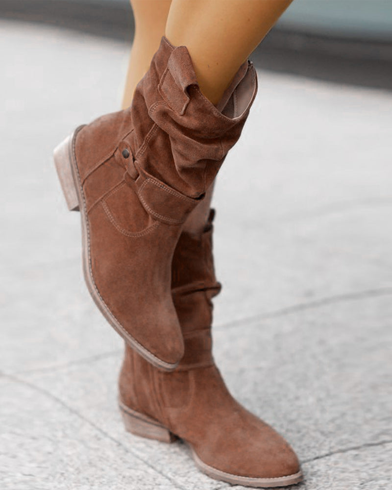 Boots Alure™ | Women's Low Heels Boots | Suede Material, Stylish Ankle Design & Comfortable Fit