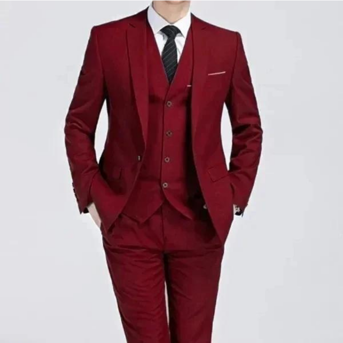 NobleAttire™ | Men's Slim Fit Three-Piece Suit | Single-Breasted, Notch Lapel, Formal Wear