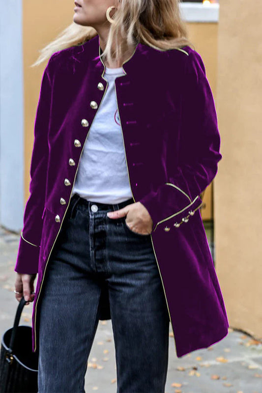 Velvet Aura™ | Women's Multi-Button Jacket | Luxurious Velvet, Patchwork Design, Stylish & Comfortable Fit