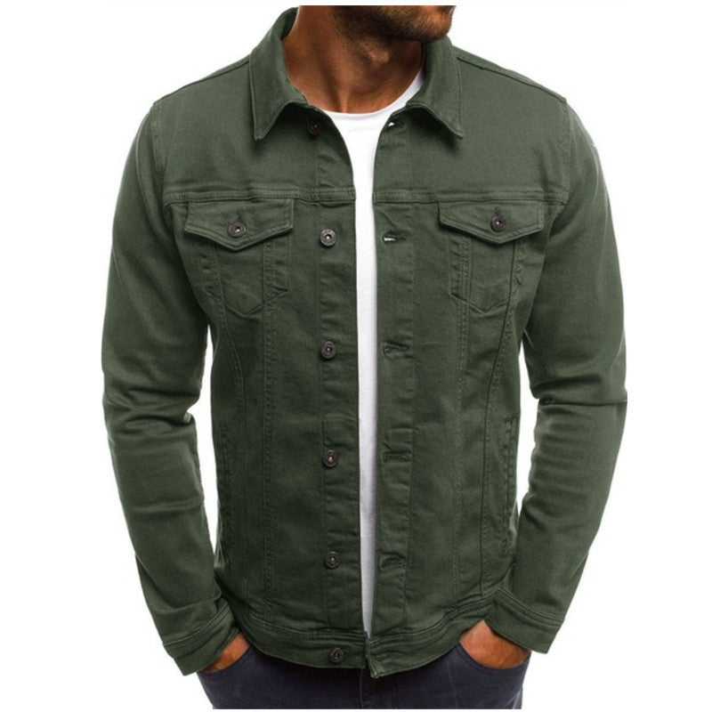 Raveston | Mens Denim Jacket Slim Fit Trucker Style Jean Coat for Streetwear, Casual Outfits & Vintage Layering