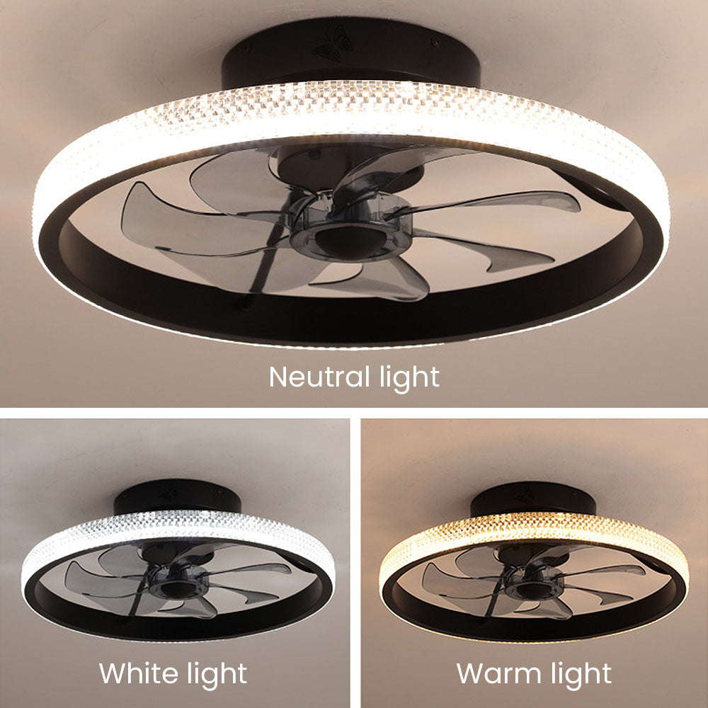 LED Ceiling Fan with Light - Modern Dimmable Fixture for Home, Living Room & Bedroom Use