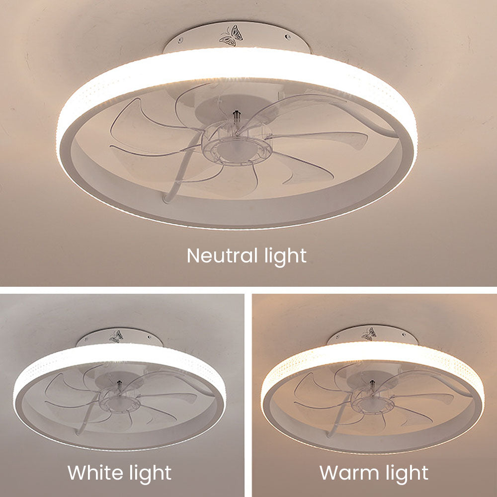 LED Ceiling Fan with Light - Modern Dimmable Fixture for Home, Living Room & Bedroom Use