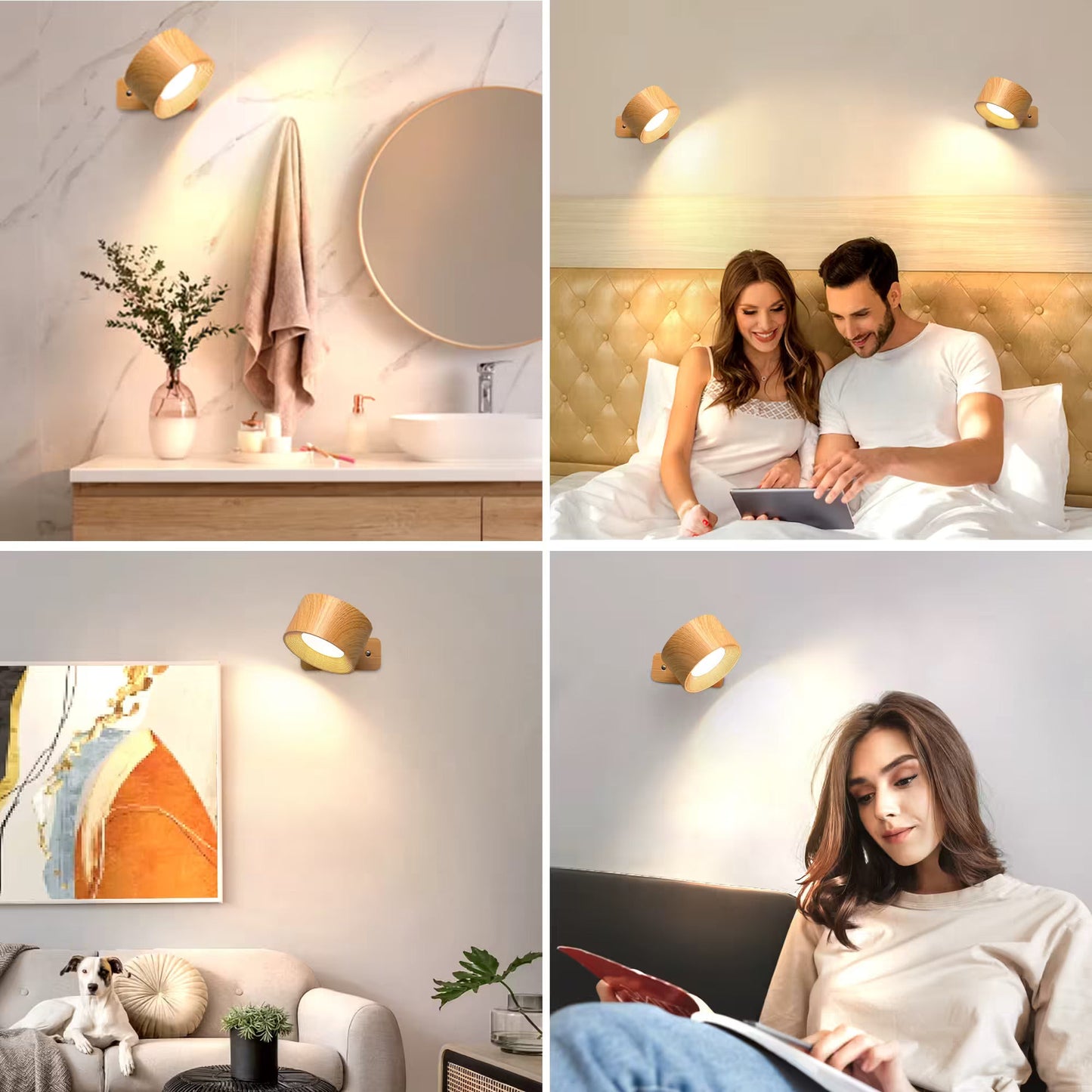 Cordless Wall Lamp - Battery Operated LED Light Fixture for Indoor & Outdoor Use