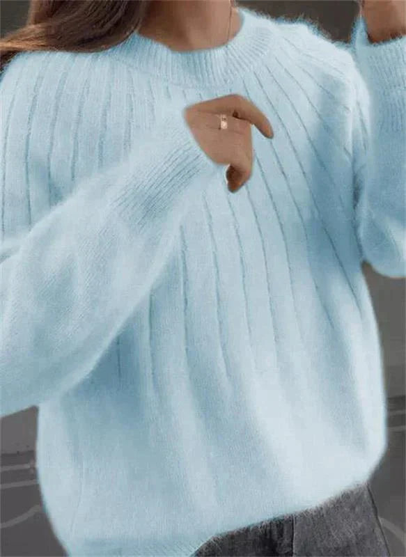 CozyNest™ | Women's Fluffy Cashmere-Like Knitted Jumper | Soft Fabric, Warm & Comfortable Design
