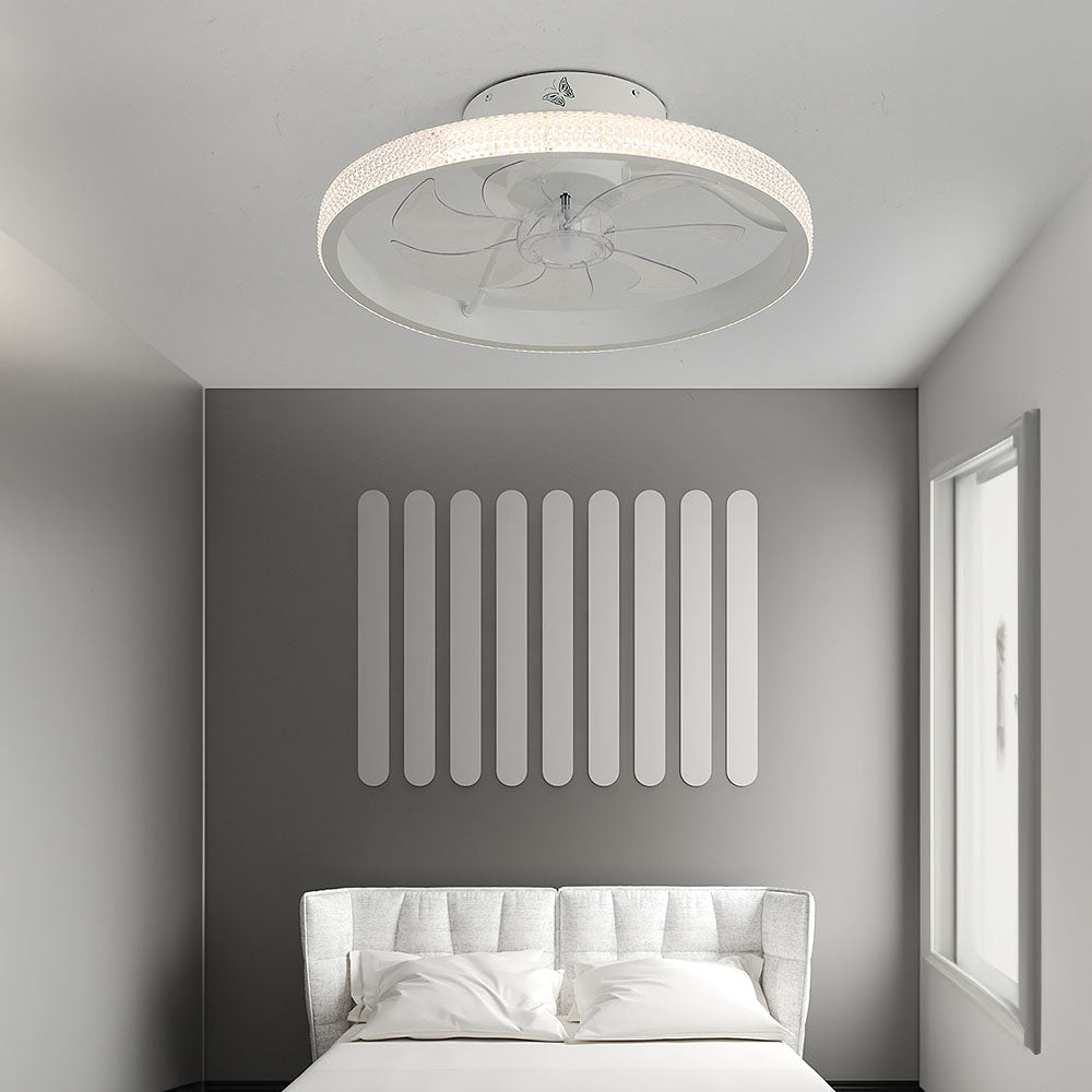 LED Ceiling Fan with Light - Modern Dimmable Fixture for Home, Living Room & Bedroom Use