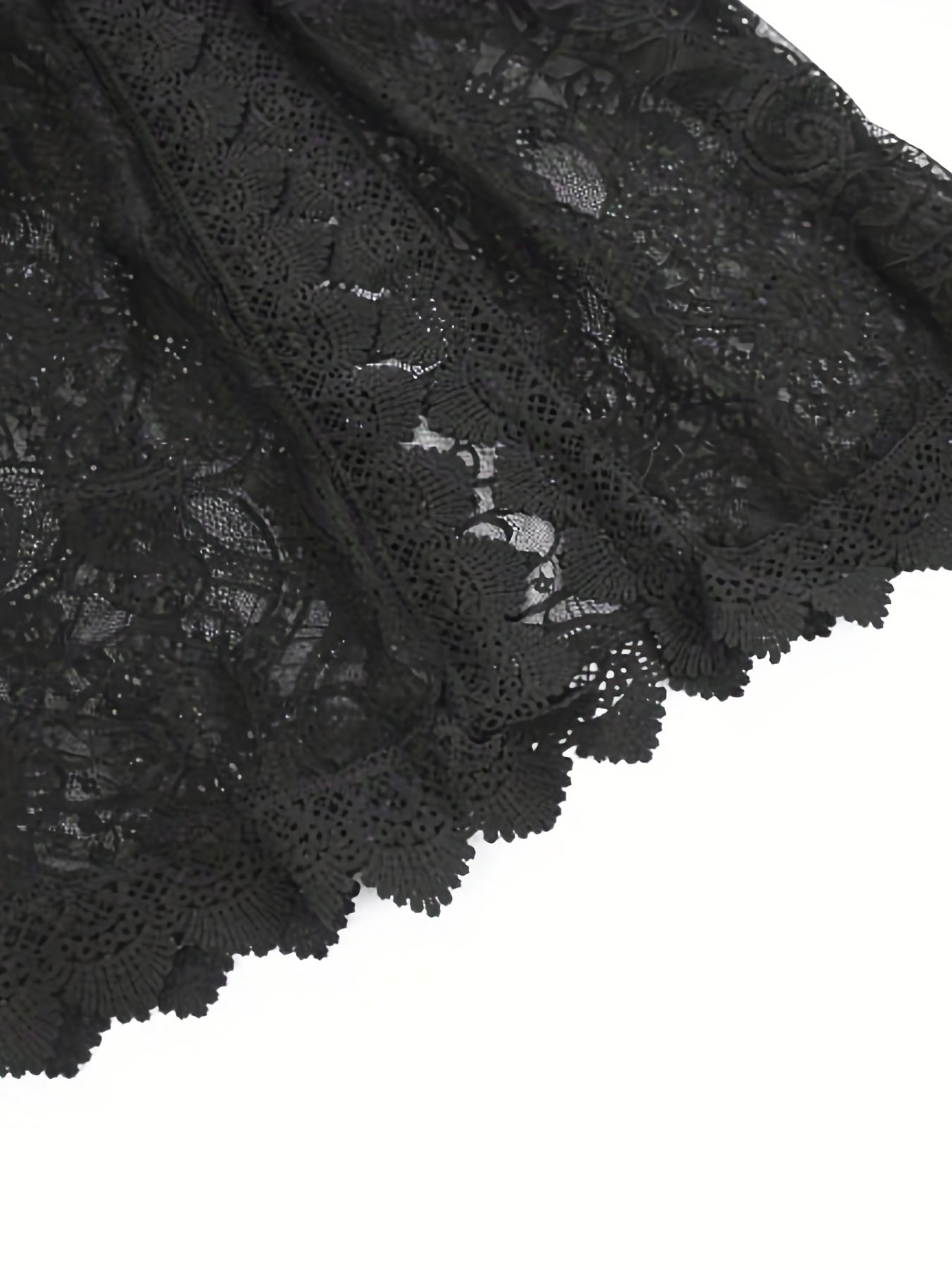 Lace Vespera™ | Women's Lace V-Neck Midi Dress | Summer Knit, Slit Hem & Long Sleeves for Beachwear
