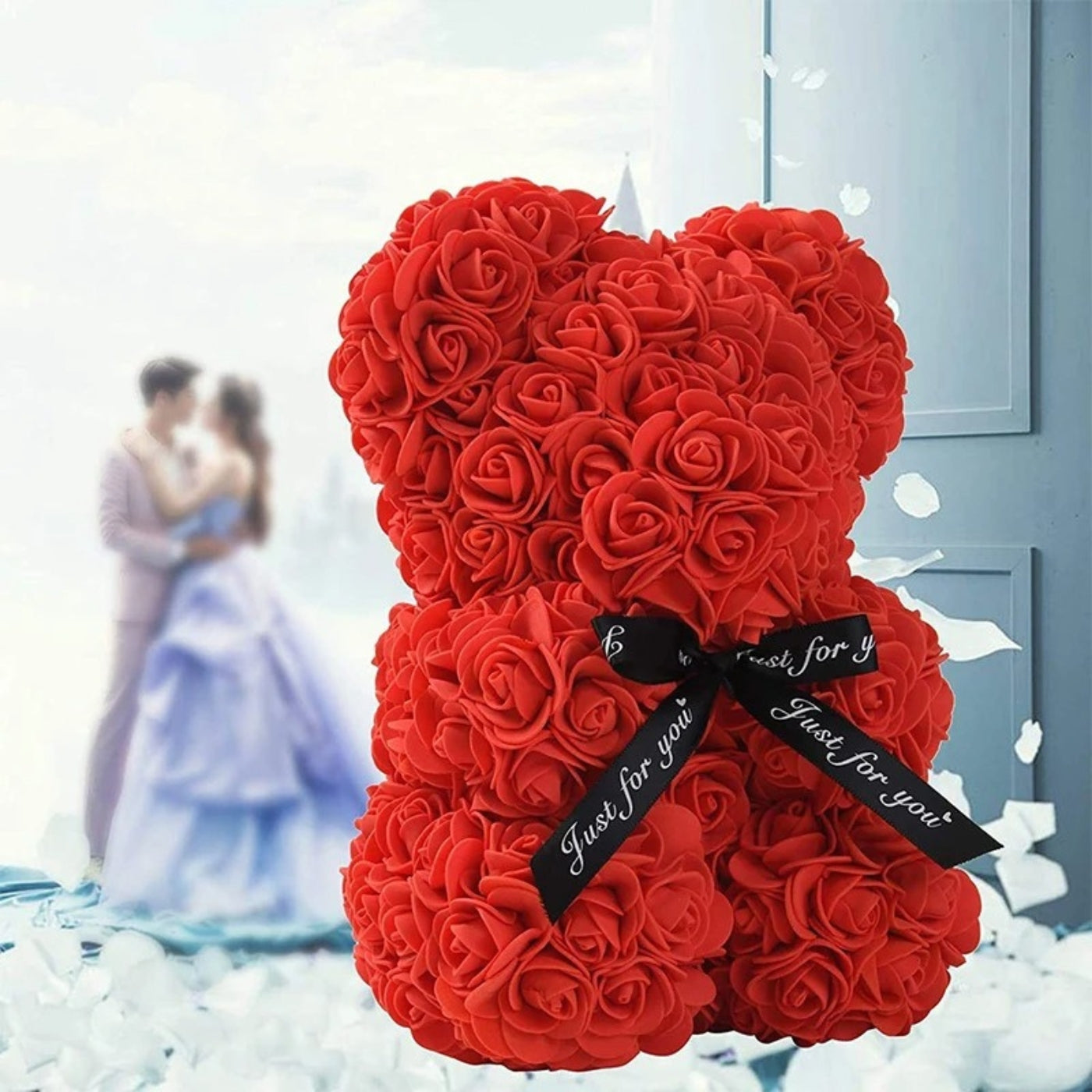Rose Flower Teddy Bear | Valentine’s Day | Gift Box Included