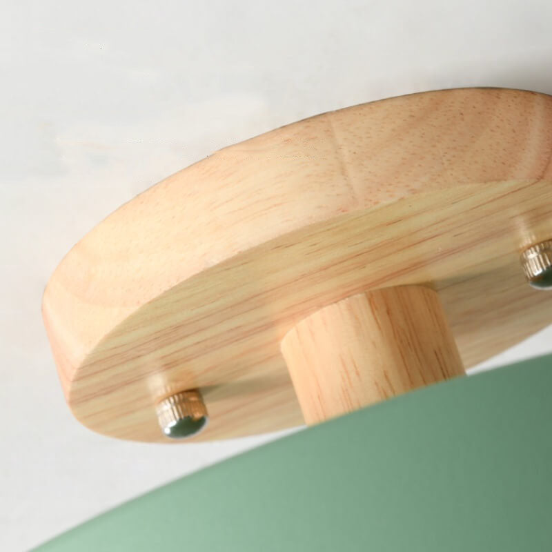 LED Semi-Flush Mount Ceiling Light - Nordic Log Design for Living Room & Entryway Lighting