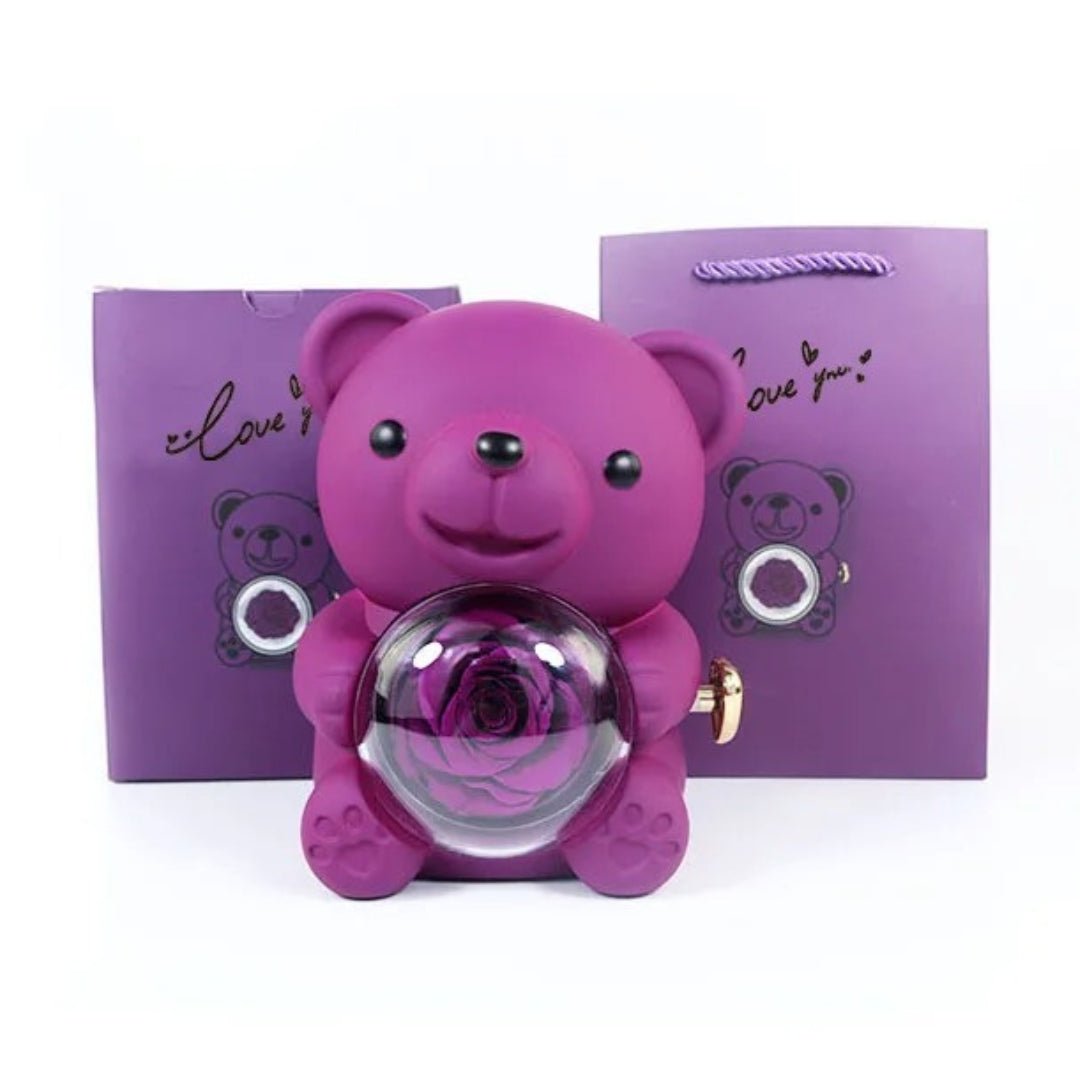 Rose Bear with Necklace | Bear with Necklace for Valentine’s Day