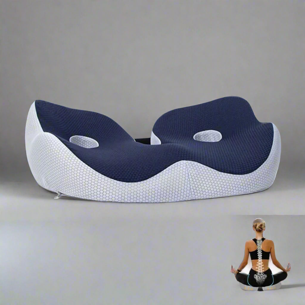 Adjustable Memory Foam Seat Cushion for Tailbone Pain Relief & Posture Support in Office Chairs