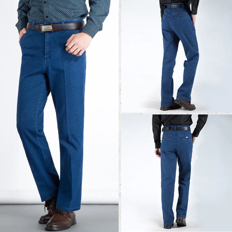 Men's High Waist Straight Cut Jeans | Durable Denim, Classic Fit, Comfortable & Stylish Everyday Wear