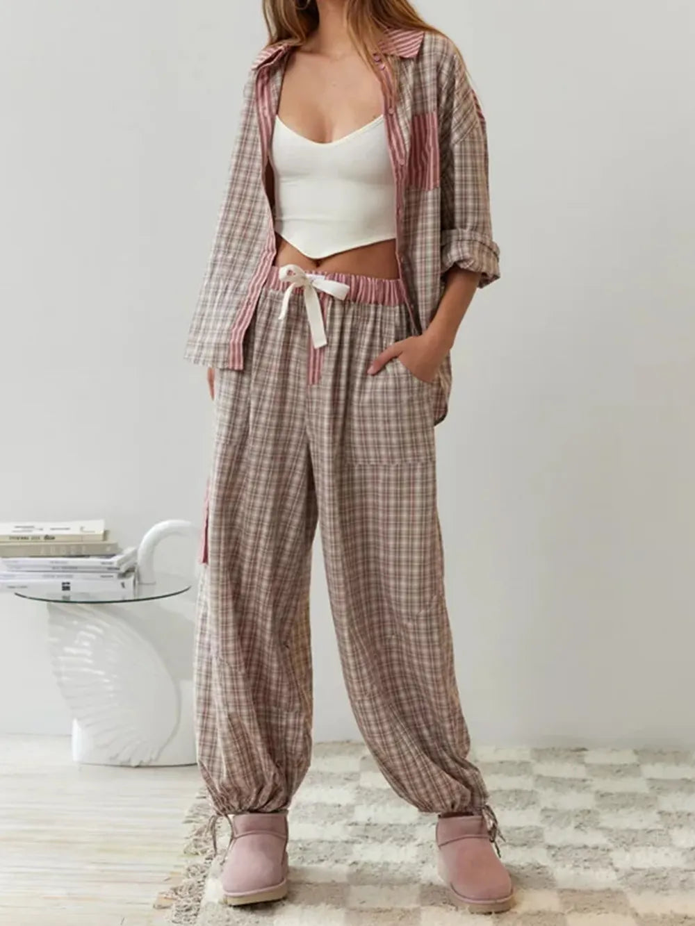 Pajama Bliss™ | Women's Two-Piece Pajama Set | Soft Cotton, Relaxed Fit & Stylish Print