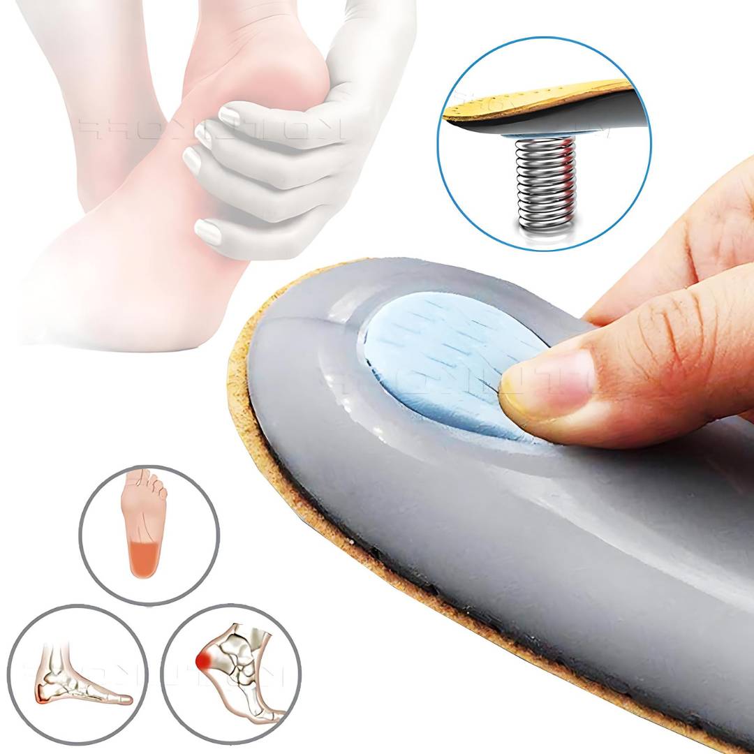 Orthopedic Leather Shoe Insoles for Arch Support, Shock Absorption & Foot Pain Relief - Moisture Wicking Comfort Insoles