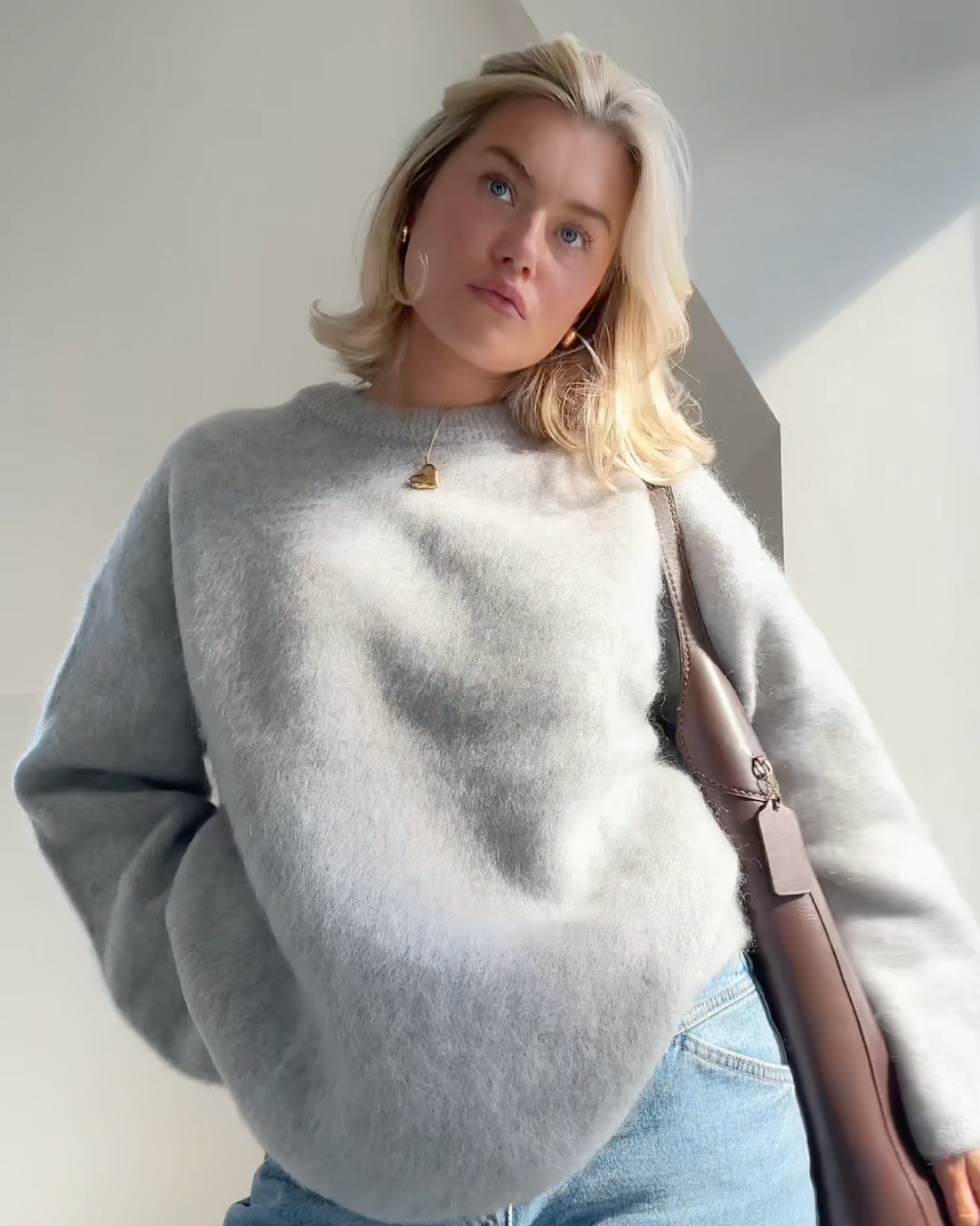 Mohair Luxe™ | Women's Mohair Mixed Jumper | Soft Knit, Round Neck Design & Cozy Fit