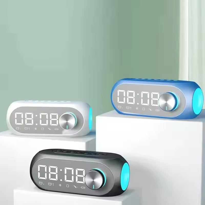 Wireless Charging Bluetooth Speaker Alarm Clock with LED Lamp