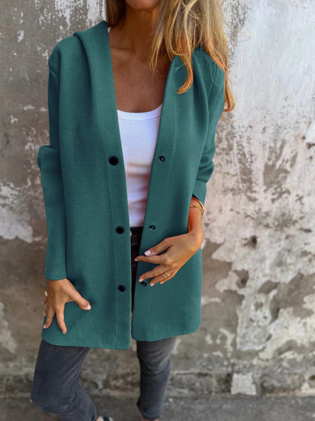 Hooded Luxe™ | Casual Single-Breasted Jacket | Lightweight Fabric, Stylish Hood & Comfortable Fit